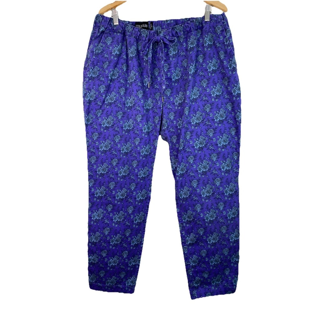 WILDFANG WP6300 Women's 1X Purple Floral The Essential Drawstring Pant